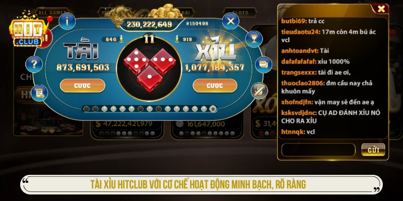 Tài xỉu HITCLUB với cơ chế hoạt động minh bạch, rõ ràng